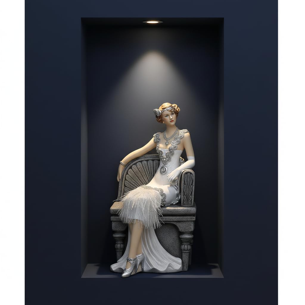 Comfy Hour 9.5 Inch Lady Figurine, 1920s Art Deco Woman Statue