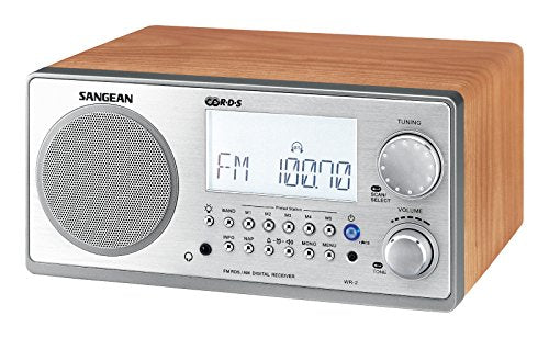 Sangean WR-2 AM / FM-RBDS Wooden Cabinet Digital Tuning Radio (Walnut)