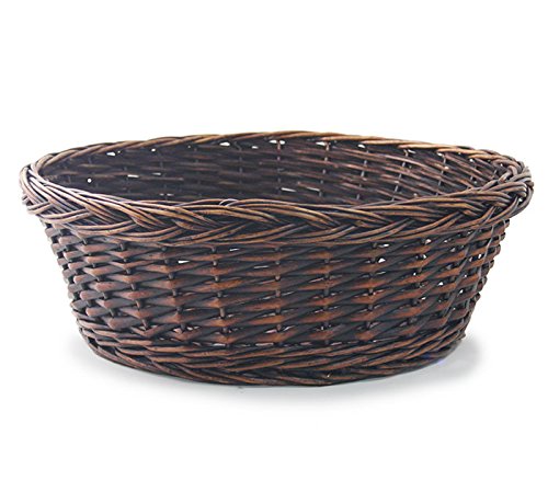 Burton & Burton 18" Dark Stain Round Willow Basket