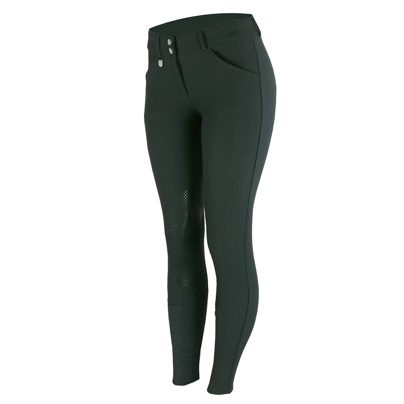 HORZE Womens Grand Prix Silicone Knee Patch Breeches - Scarab Green - 32