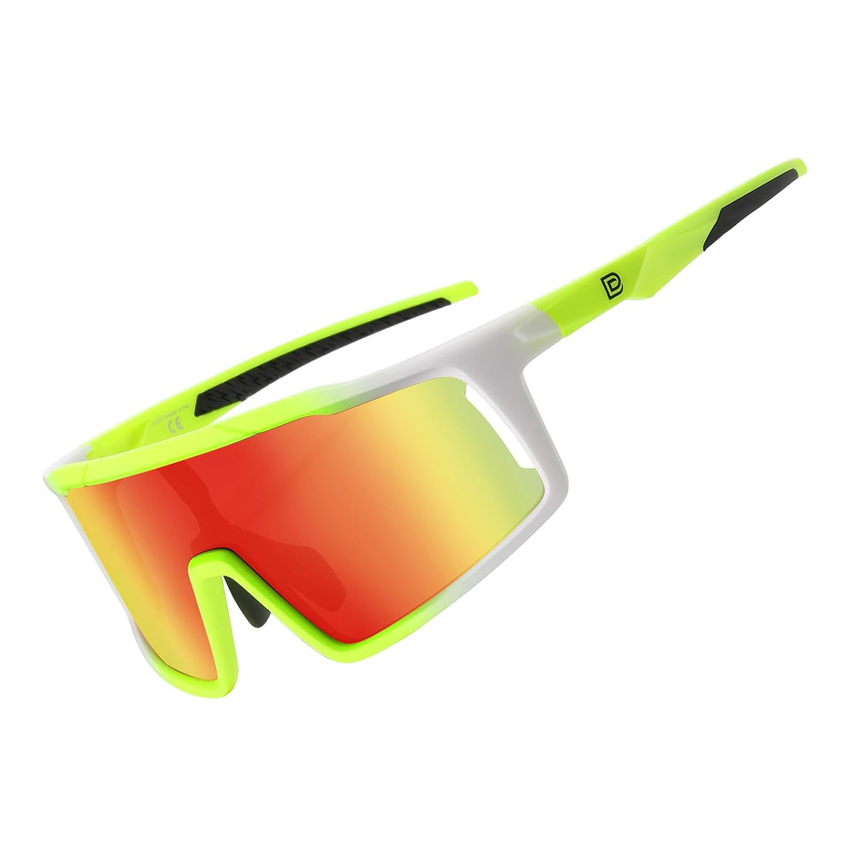 DUCO Sunglasses, One Size, 2. Green White Frame Red Lens