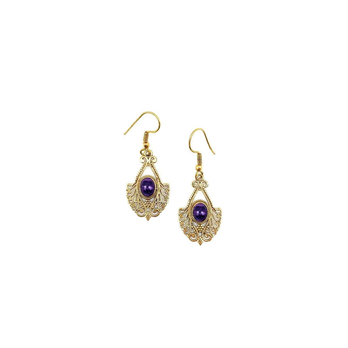 Anju Earring, Purple, Traditional