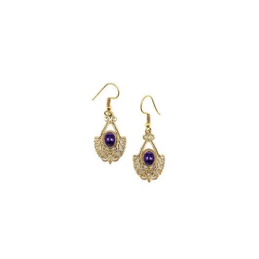 Anju Earring, Purple, Traditional
