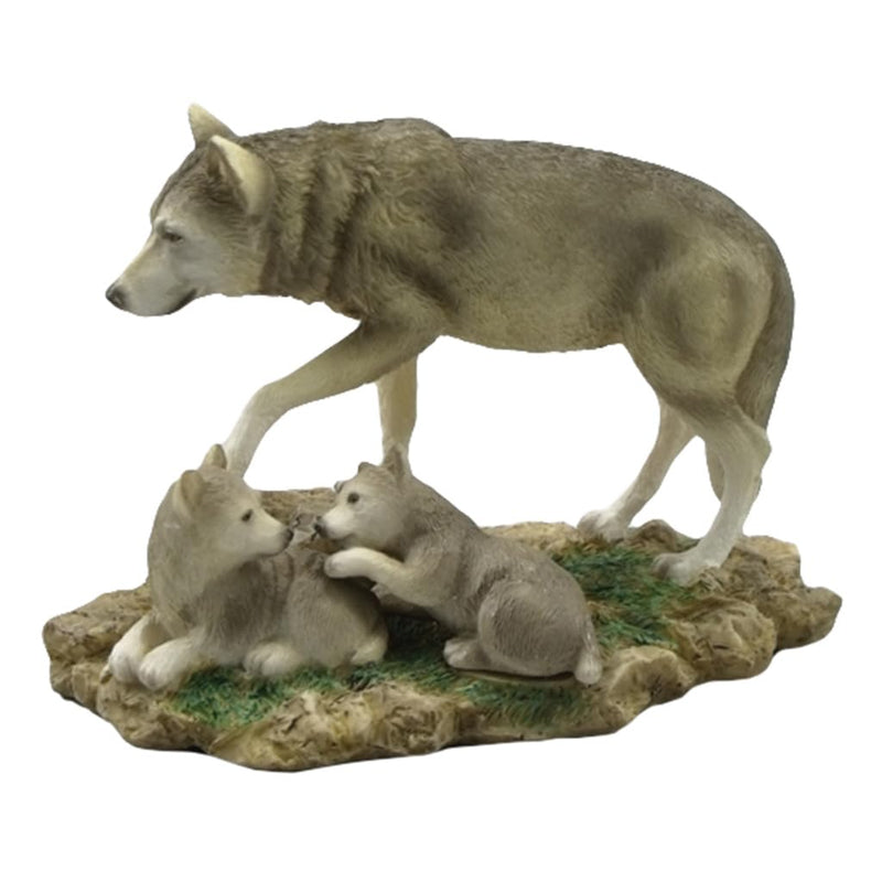 Lipco Wolf and Pups Figurine, Polyresin, Home Decor Accessories