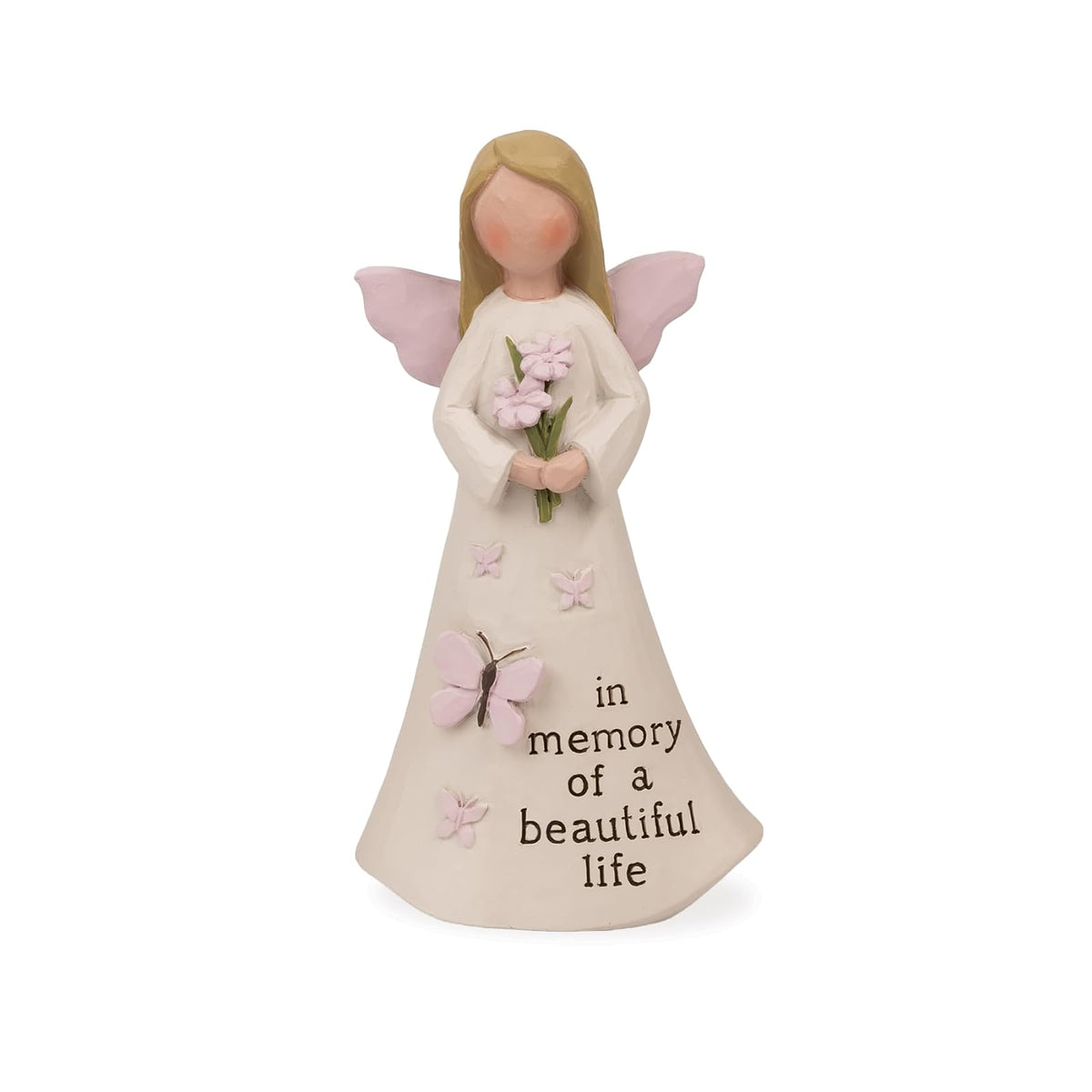 Blossom Bucket Figurine, Small, Beige, Pink