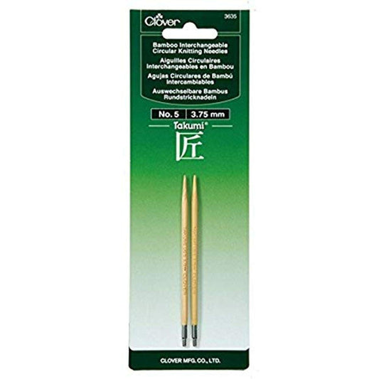 Clover 3635 Needlecraft Takumi No.5 Bamboo Interchangeable Circular Knitting Needles