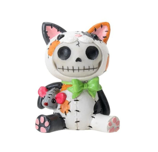 Pacific Trading SUMMIT COLLECTION Furrybones Calico Mao Mao Signature Skeleton in Kitty Cat Costume with a Mouse