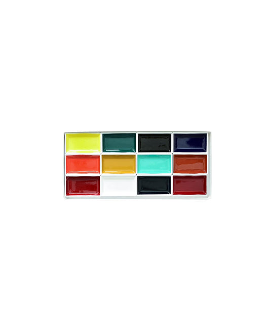 Yasutomo Sumi Water Soluble Colorfast Color Set, 12 Assorted Colors