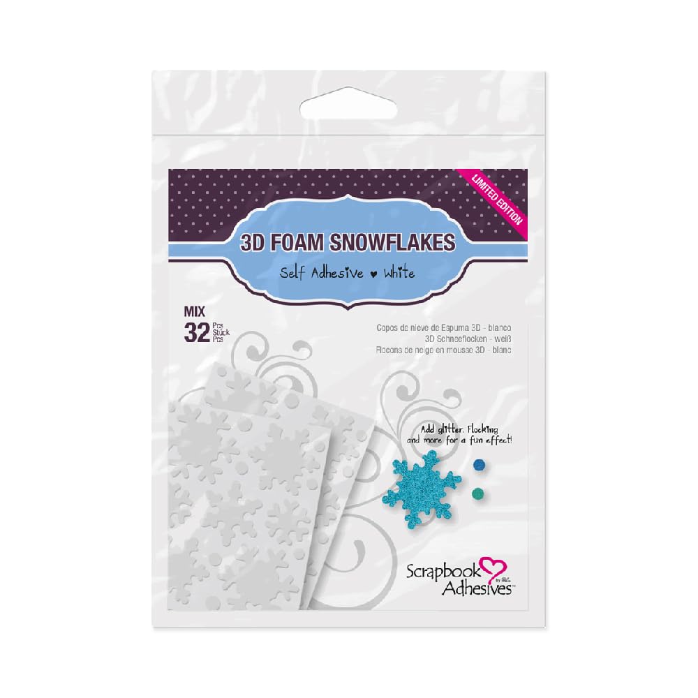 Scrapbook Adhesives by 3L 3L Corporation Self-Adhesive Scrapbook Foam Embellishment Shapes, Snowflakes