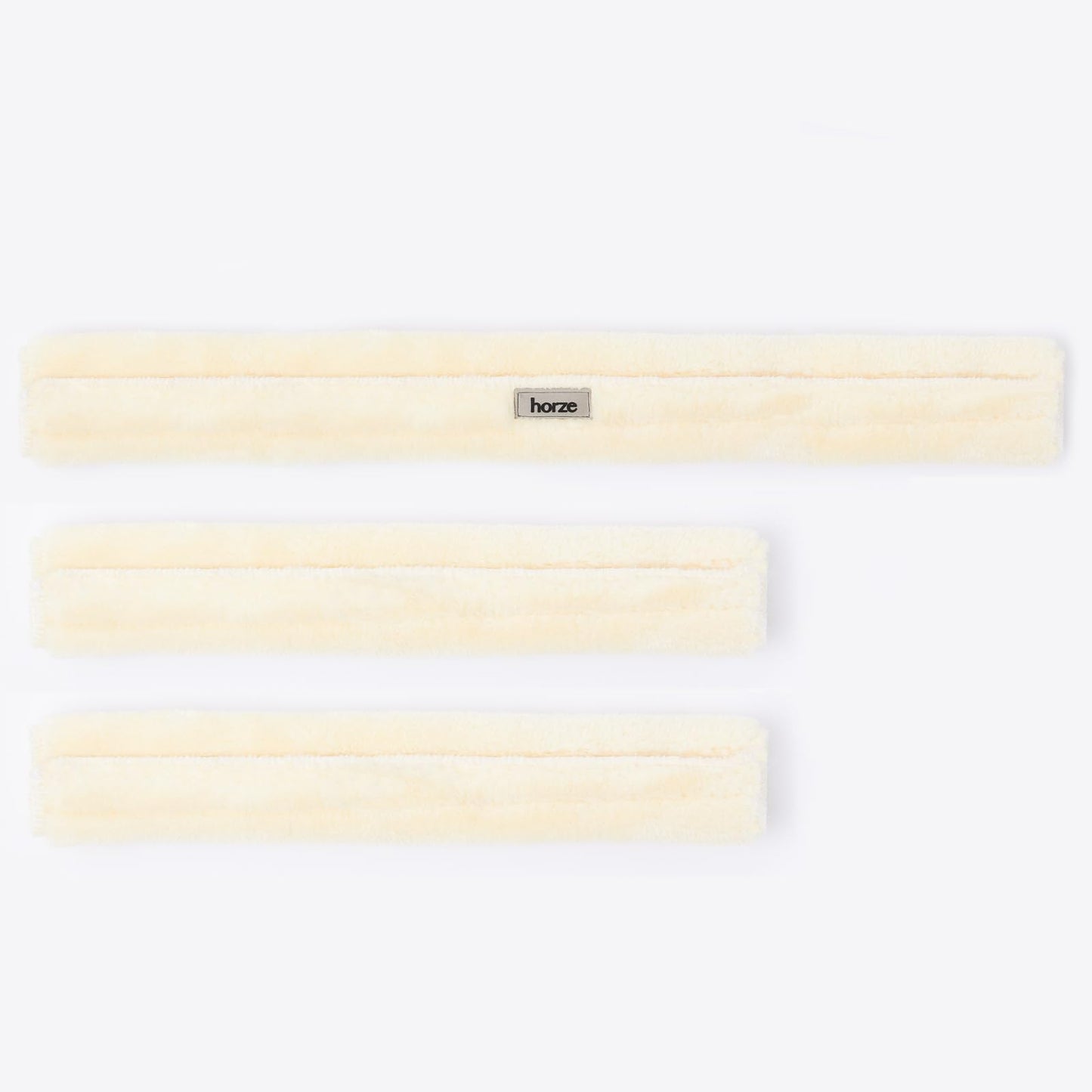 HORZE Narvik Faux-Fur Breastplate Cover Set - Off-White - One Size