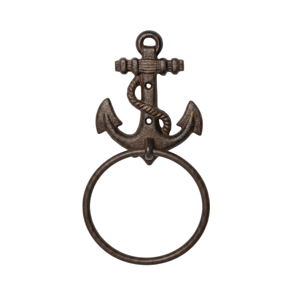 Comfy Hour 6 x 5 Inch Nautical Towel Holder, Anchor Towel Ring, 1 Piece