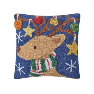 Peking Handicraft - 3D Reindeer with Bell Ornament Pillow - 31AV63C14SQ