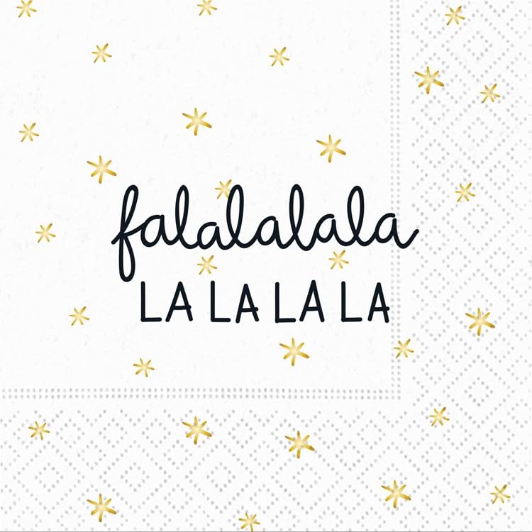 DESIGN DESIGN Script Fa La La La Beverage Napkin, Party Supplies