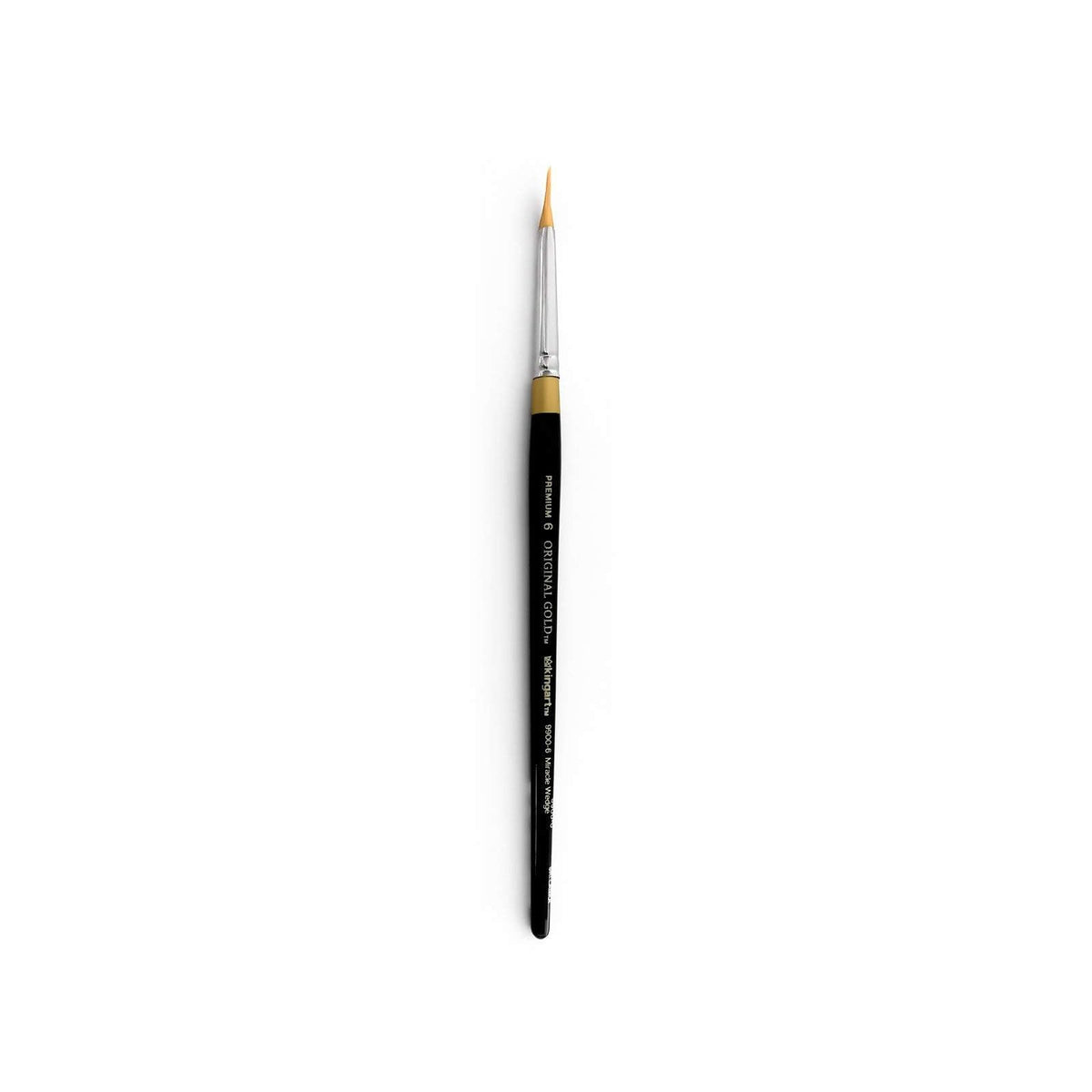 KINGART Paint Brush, Size 6, Black/Gold