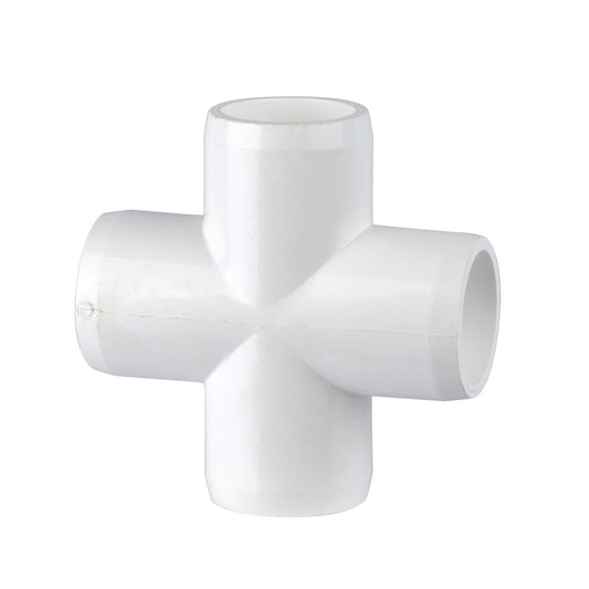 Snapclamp PVC- Cross ¬Ω" (Furniture Grade White)