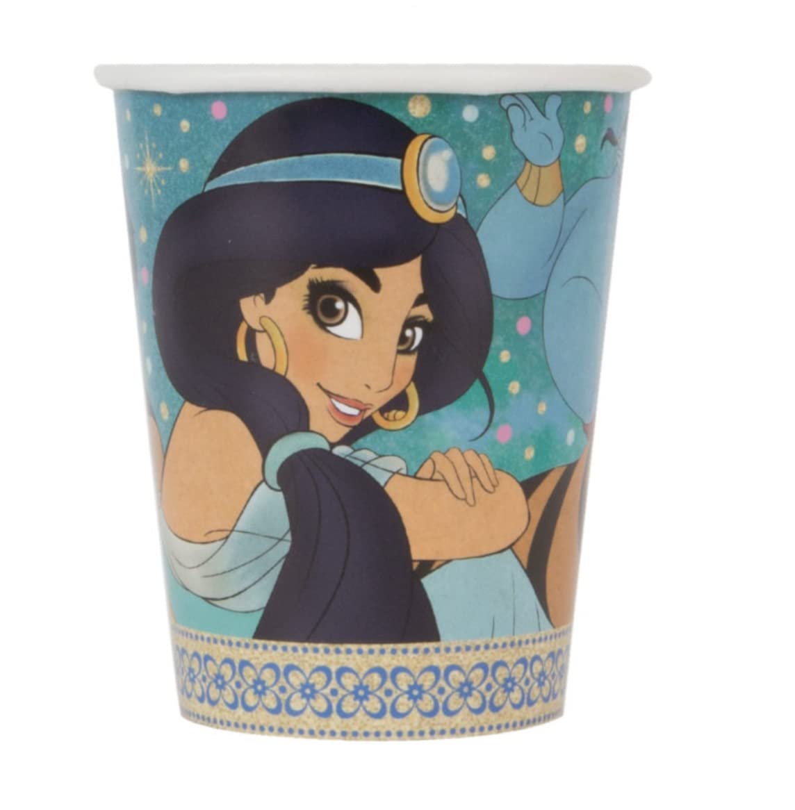 Unique Industries Unique Disney Aladdin Disposable Paper Cups-8 Pcs, 9 oz, Multicolor