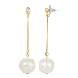 1928 Jewelry Company Earring, 2.7"L x 0.67"W, White