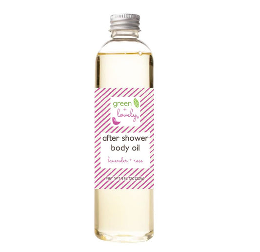 Green+Lovely Body Oil Moisturizer After Shower Premium Certified Organic Moisture For Dry Skin Vitamin E Moisturizing Oils, 8 Fl Oz, Lavender Rose