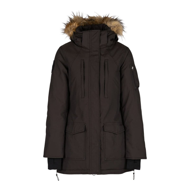 HORZE Womens Brooke Long Parka Jacket - After Dark Brown - 8