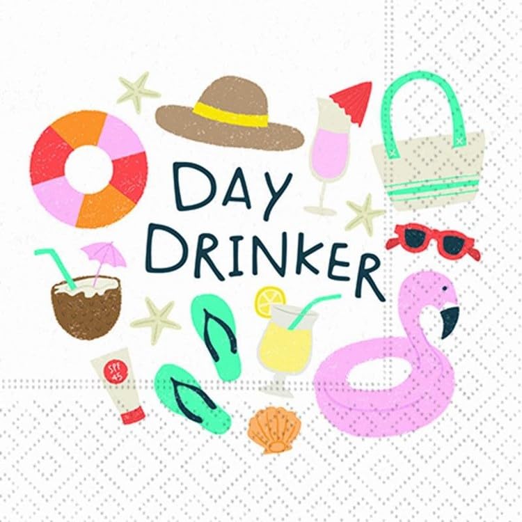 DESIGN DESIGN Day Drinker Beverage Napkin, Party Supplies