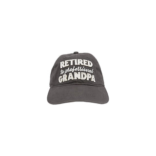 Pavilion Gift Company Hat, Gray & White, Retired to Professional Grandpa - Baseb