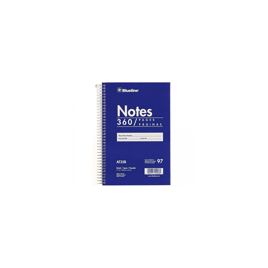 Rediform Blueline Steno Pad/Note Pad, Spiral Binding with Flexible Blue Cover, 9 x 6 x 0.813 Inches, 360 Pages (AT35B)