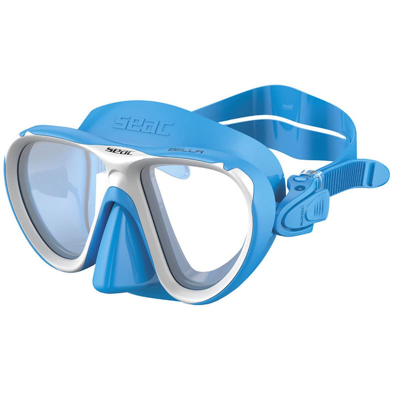 SEAC Bella Kids Soft Snorkeling and Swimming Mask, Colored or Clear Silicon, Dual-Lens, Light Blue, one Size (0750045009080A)