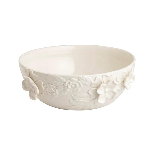 Mud Pie Dishware Bowl, 4 1/2" x 10" dia, White