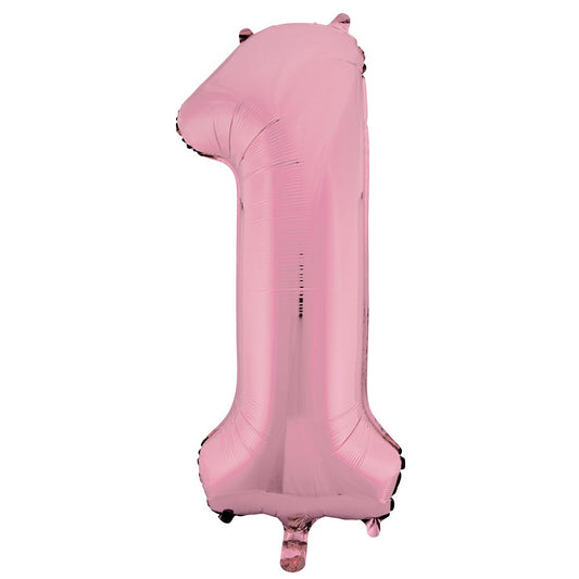 Unique Industries 34" Foil Number 1 Balloon, Lovely Pink