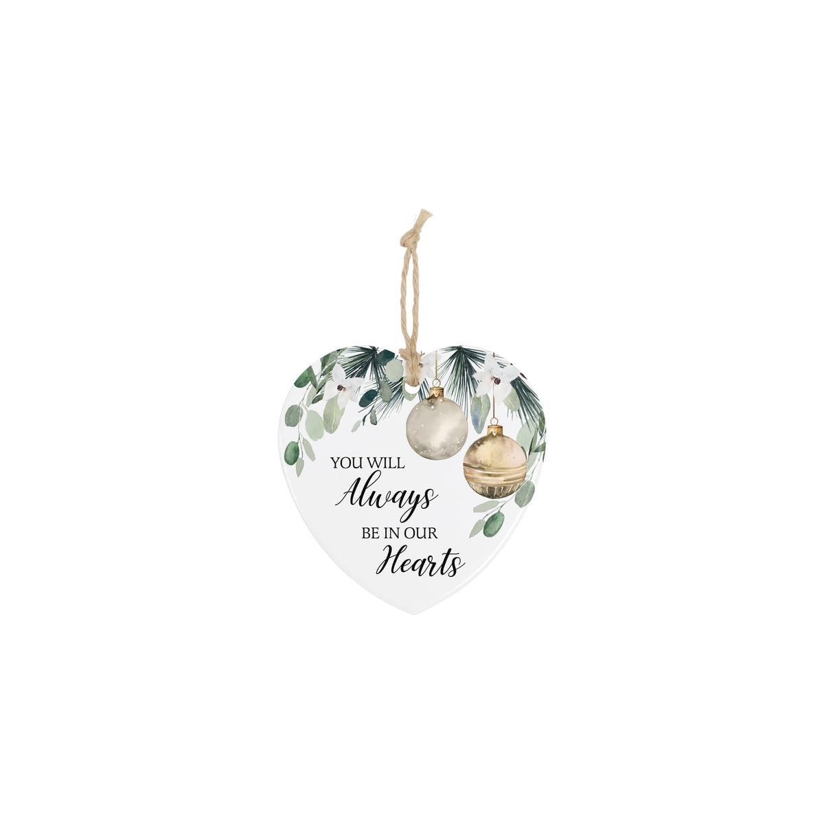 Carson Hanging Ornament, 4" H, White/Green/Red