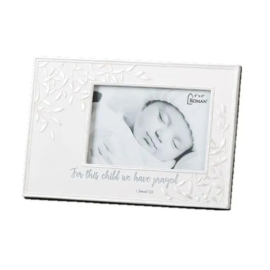 Roman 14166 For This Child Frame, 6.25-inch Height, Resin and Stone Mix, Holds 4 x 6-inch Photo
