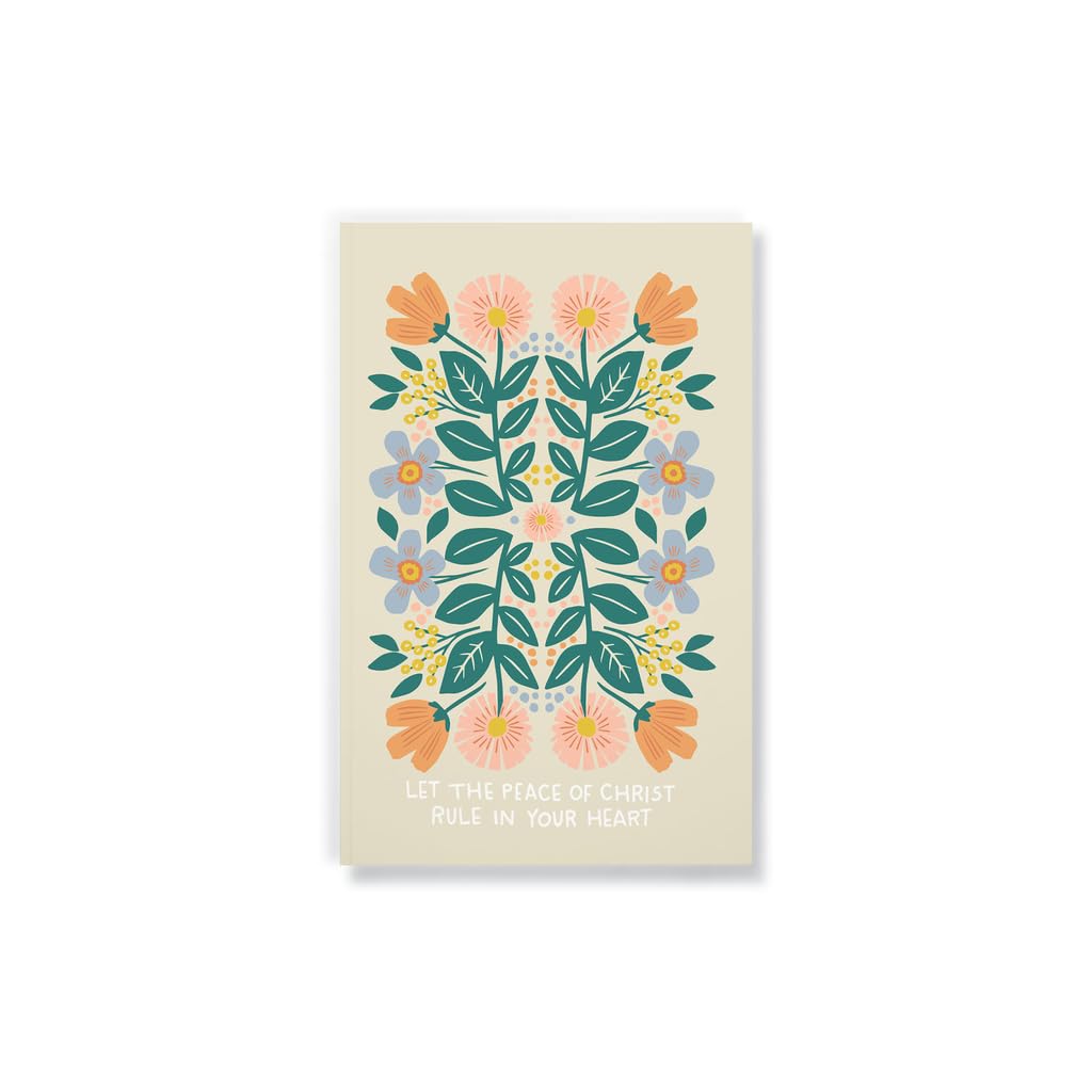DENIK Faithful Floral Classic Layflat Notebook, 8.25-inch Length, Office and School Supplies