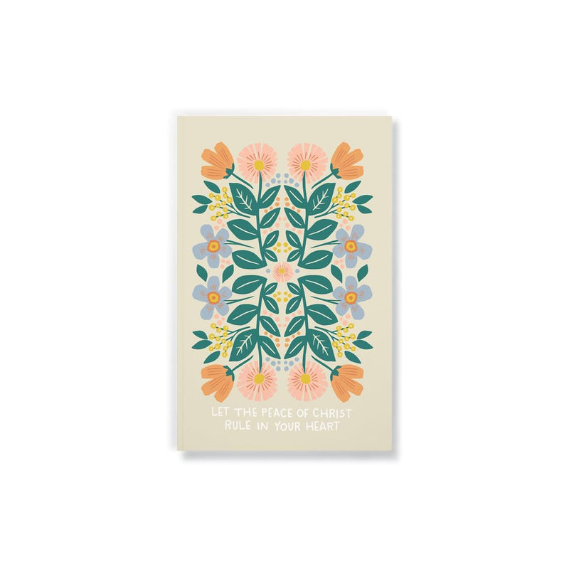 DENIK Faithful Floral Classic Layflat Notebook, 8.25-inch Length, Office and School Supplies