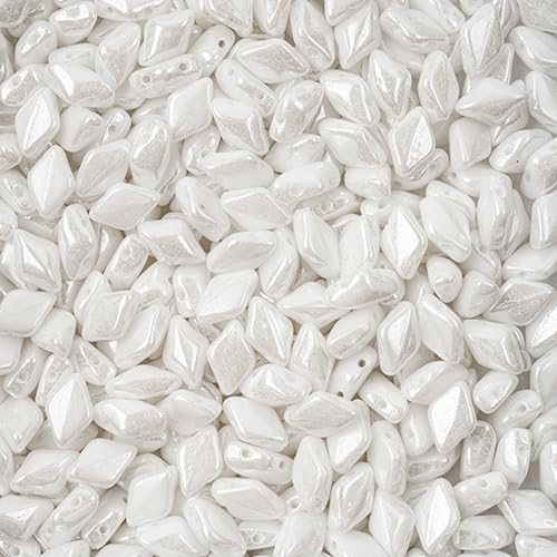 John Bead Craft Bead, Medium to Large, Chalk White Luster
