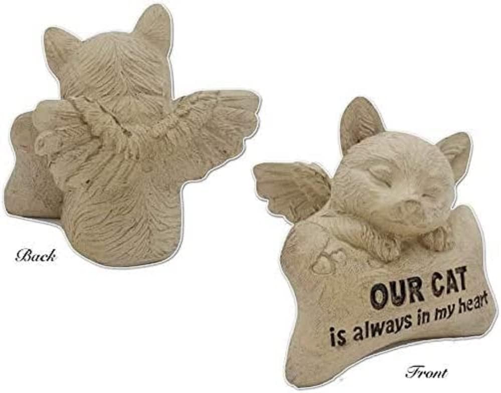 Comfy Hour Pet In Loving Memory Collection 5" Sleeping Cat Angel On Bone Figurine - in Memory of My Best Friend Bereavement, Brown, Polyresin
