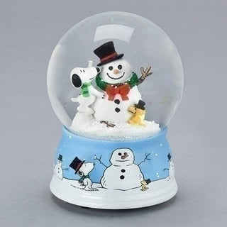 Roman 133797 Musical Dome Snoopy Woodstock Decorating Snowman Snow Globe, 5.5 inch, Multicolor