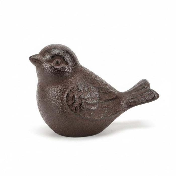 Comfy Hour Antique & Vintage Interior Decor Collection, Animal Edition Cast Iron 8" Bird Figurine, Antique Brown, Indoor Outdoor Garden Decor
