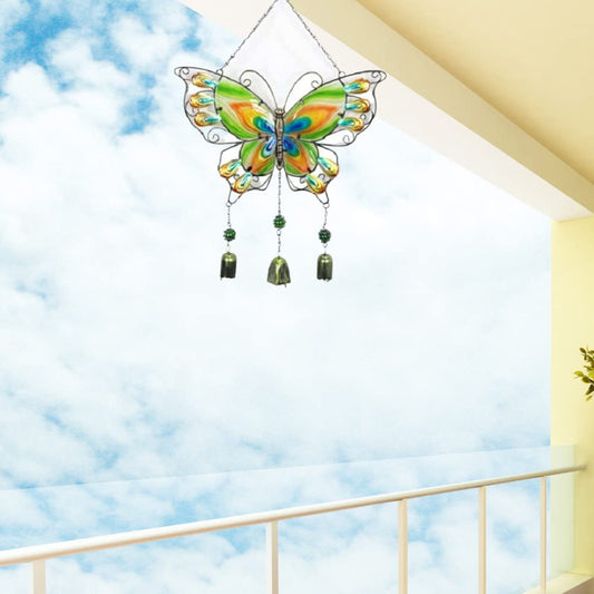 Comfy Hour Travel on Wings Collection 22" Metal Art Butterfly Windchime Hanging Windbell