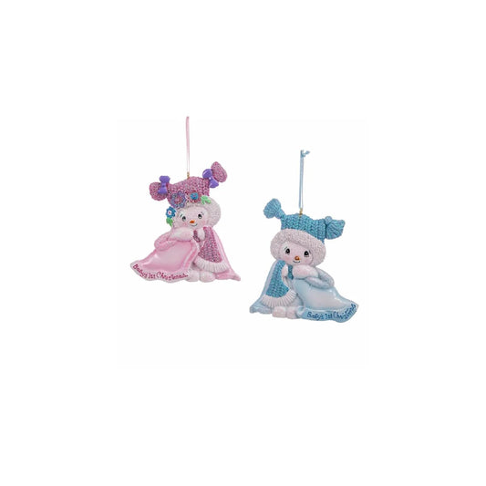 Kurt S. Adler Hanging Ornament, 4.125in, Pink and Blue