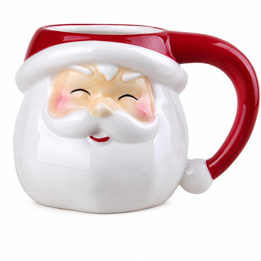 Comfy Hour 4.1 Inch Santa Mug, 3D Santa Face Christmas Mug