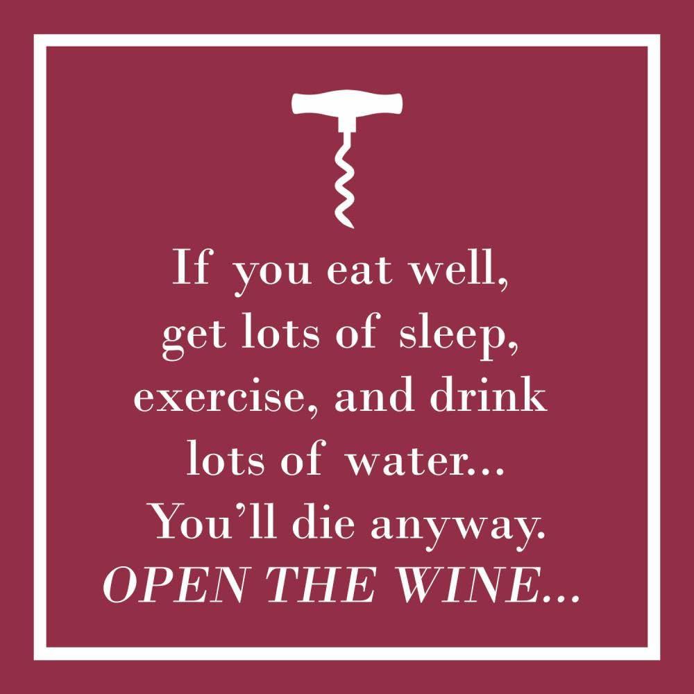 Paperproducts Design Open the Wine 3-Ply Beverage Napkins, 5-Inch, Red, Pack of 20