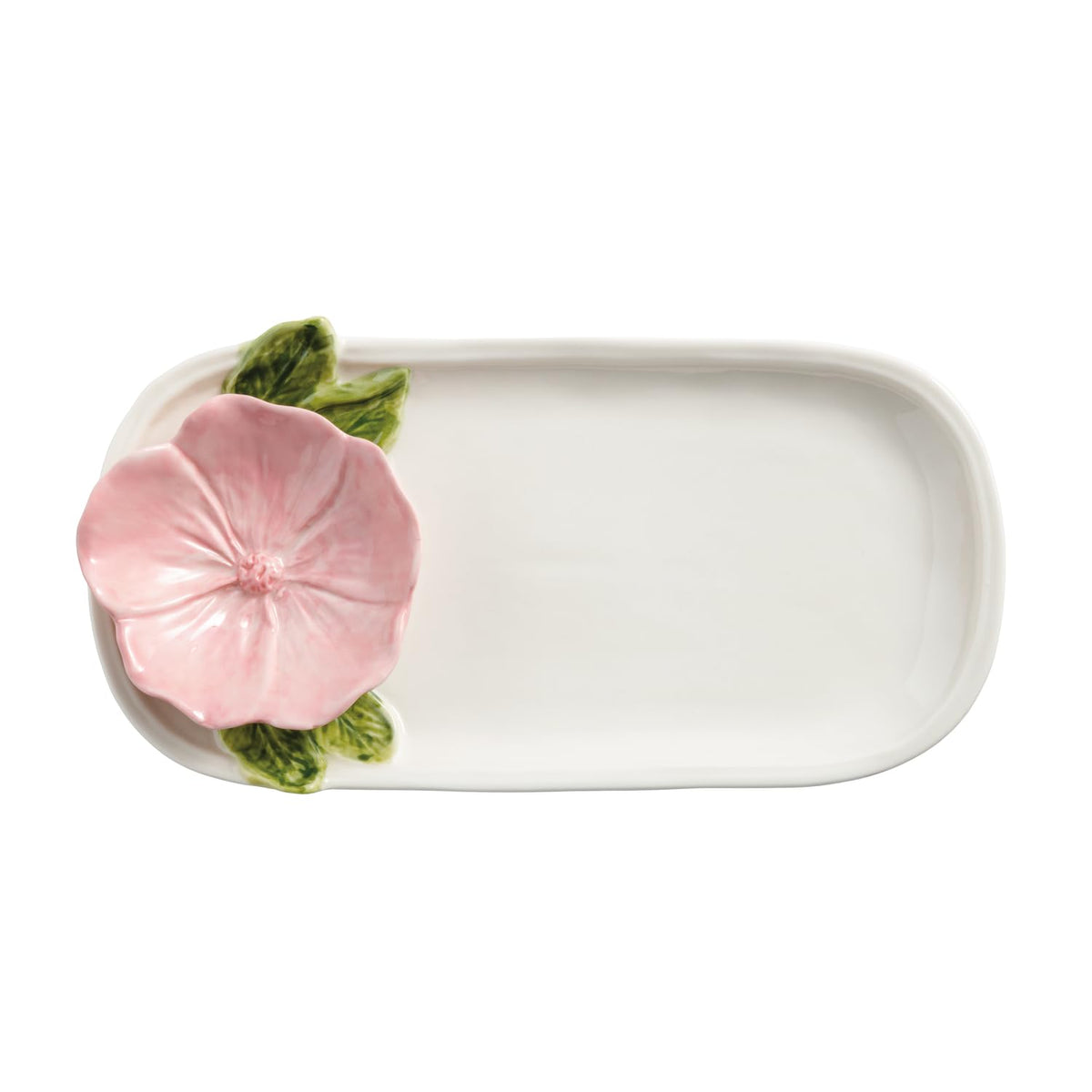 Mud Pie Dishware Plate, 4" x 9", Pink