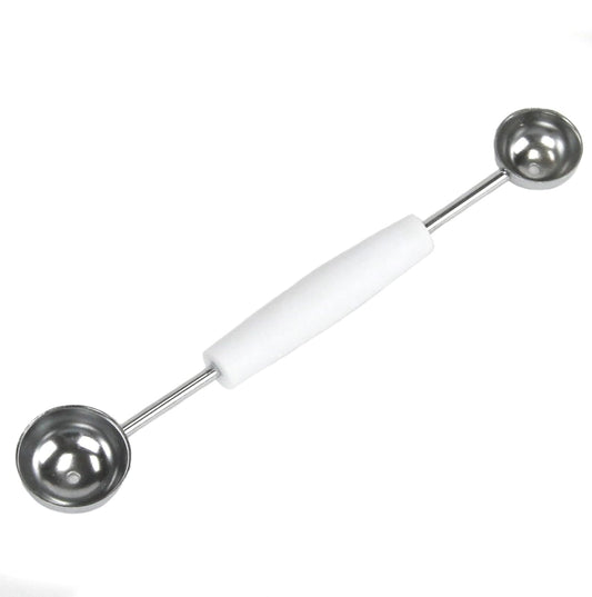 Chef Craft Double Sided Stainless Steel Melon Baller, 8 inch, White