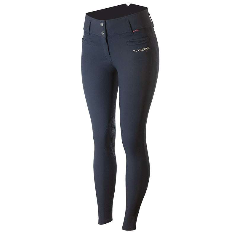 B Vertigo Womens Tiffany Silicone Knee Patch Breeches - Dark Navy - 36