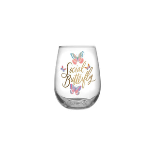 Slant Collections Drinking Cup, 20 Ounces, Social Butterfly
