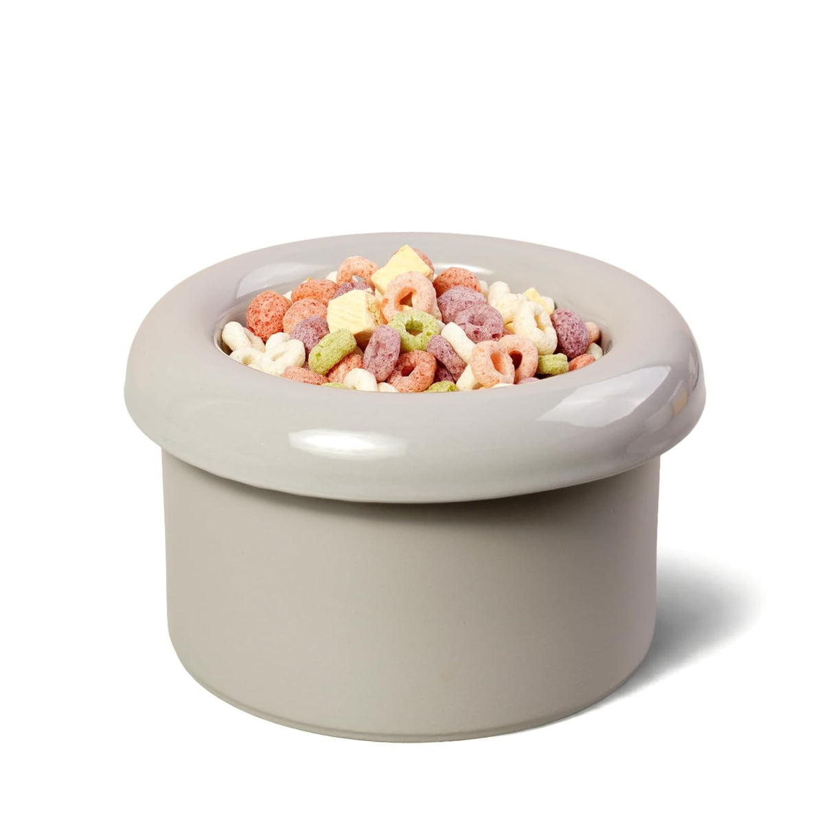 BOWLBOWL Pet Feeder, Donut 3.9" / Wet&Dry, Donut 3.9"-Gray