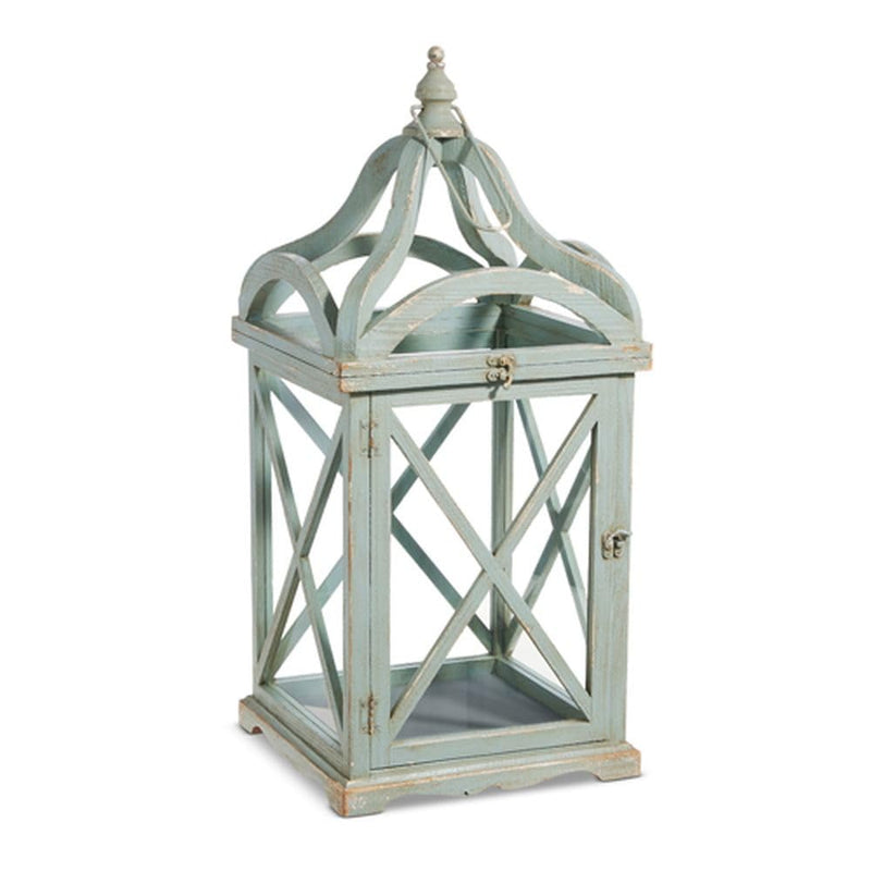 Raz Imports 2024 Green Meadows 28.75" Distressed Wood Lantern