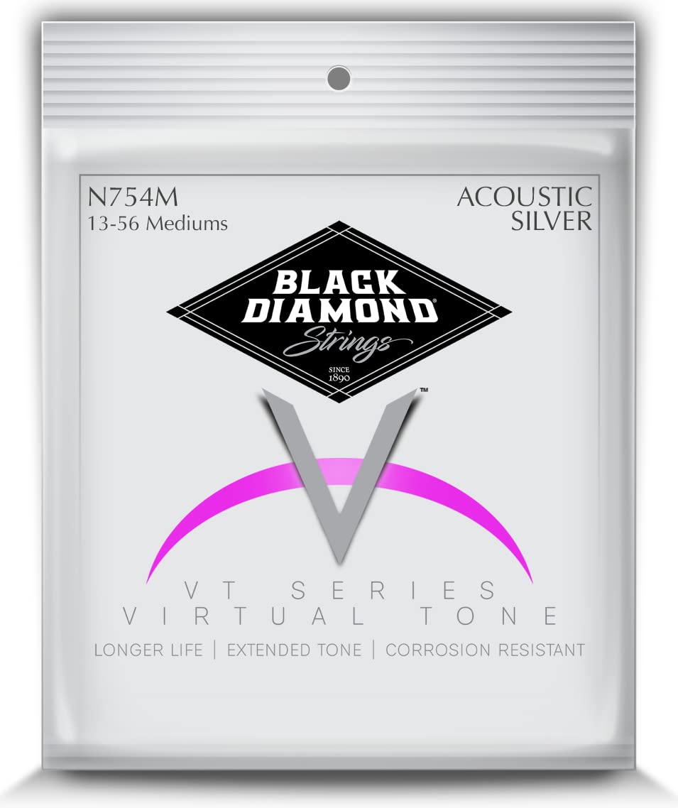 Black Diamond Strings® N754M Acoustic Silver wound Wound Medium .013P.017P.026S.035S.047S.056S
