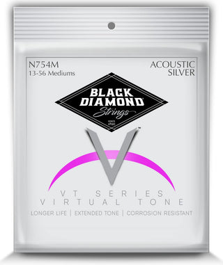 Black Diamond Strings® N754M Acoustic Silver wound Wound Medium .013P.017P.026S.035S.047S.056S