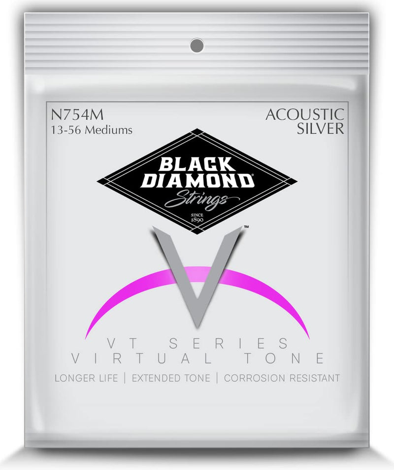Black Diamond Strings® N754M Acoustic Silver wound Wound Medium .013P.017P.026S.035S.047S.056S